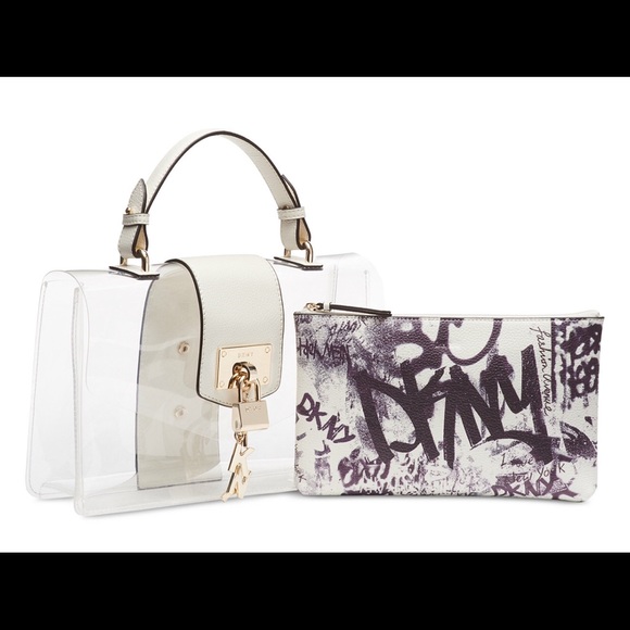 Dkny Handbags - DKNY Clear Graffiti Graphic Crossbody